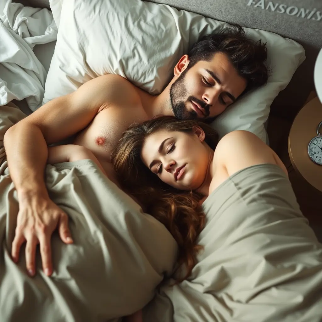 رجل نائم فوق امراة