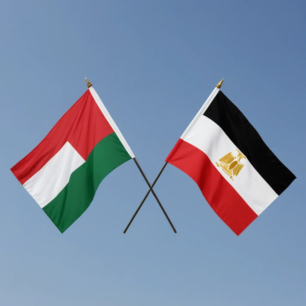 علم السودان وعلم مصر في شكل اصحاب