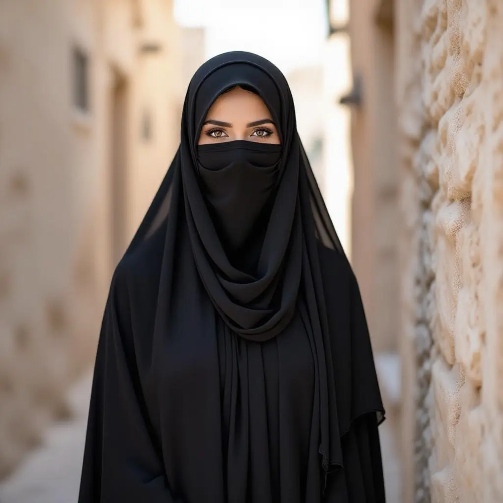 أنا أريدك أن تضع بنت في هذه الصورة اللي الحين راح أرسلها لك تحط صورة حرمة كبيرة تقريبا عمرها 40 متنقلة لابسة نقاب يعني ولابسة عباية سوداء وغطاء اسود