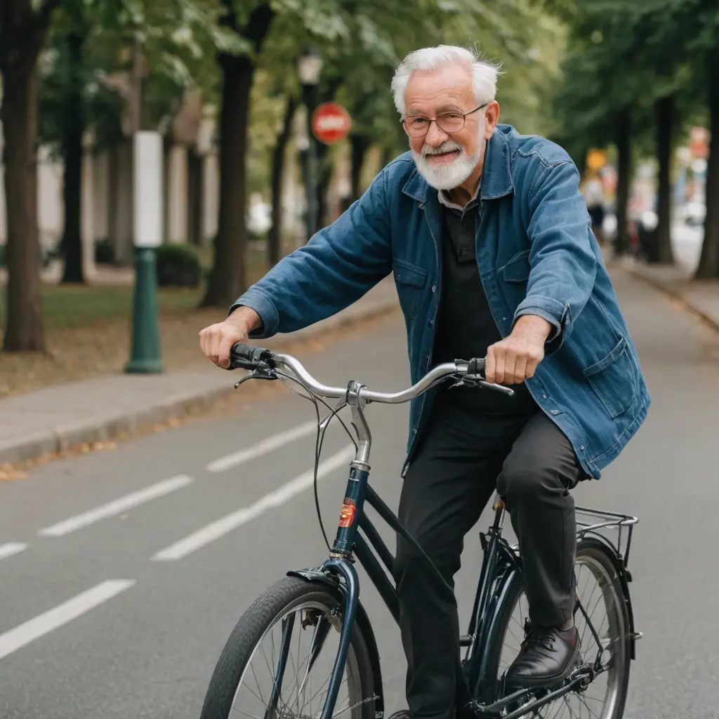 صوره رجل عجوز يركب عجله