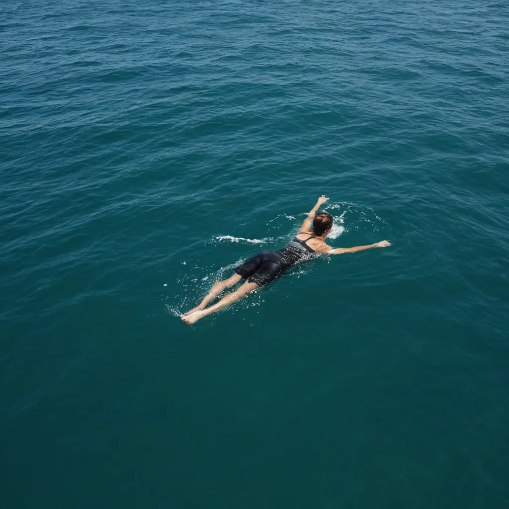 صوره لشخص يسبح بالبحر