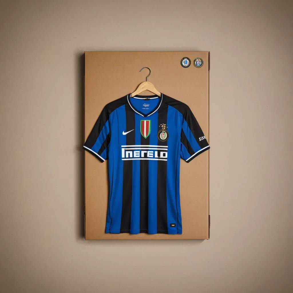 uno scudetto italiano di cartone su una maglietta dell'inter