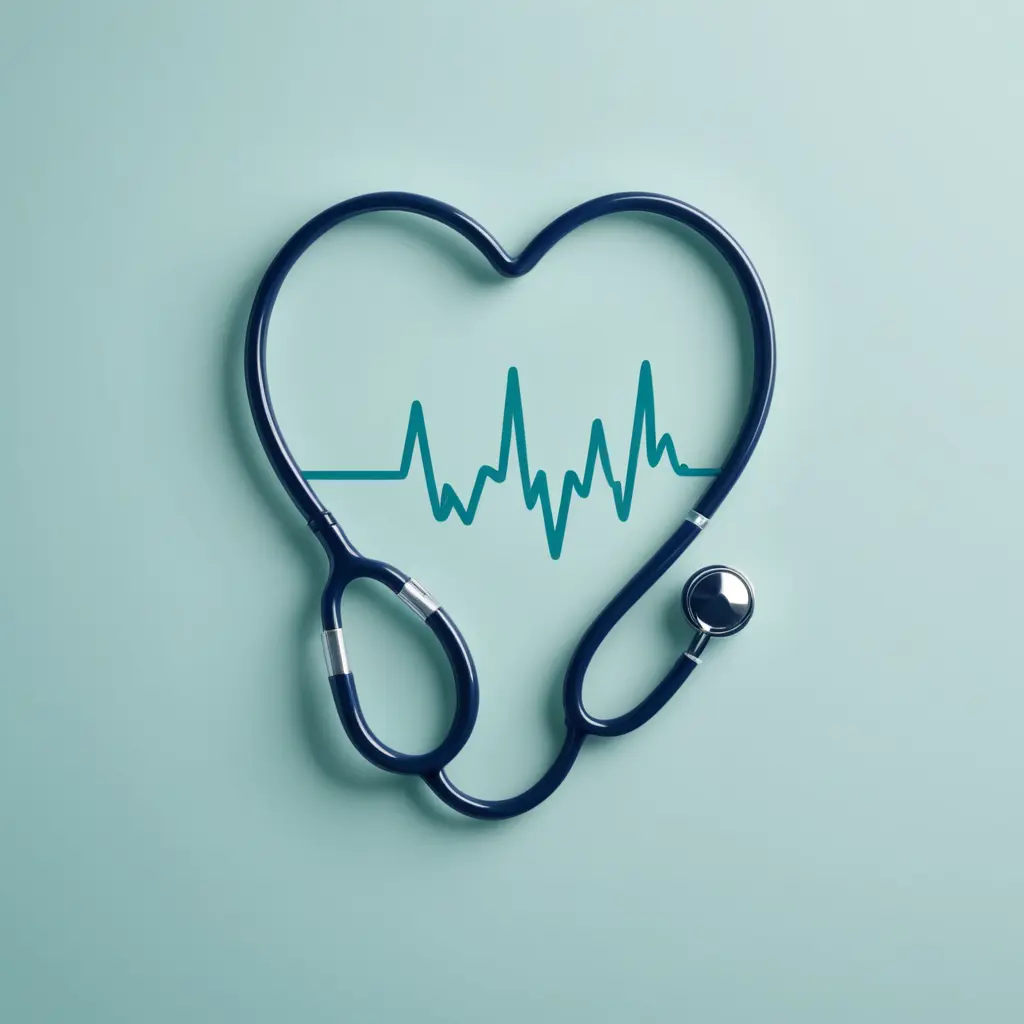 شعار سماعات الطبيب على شكل نبضات القلب
