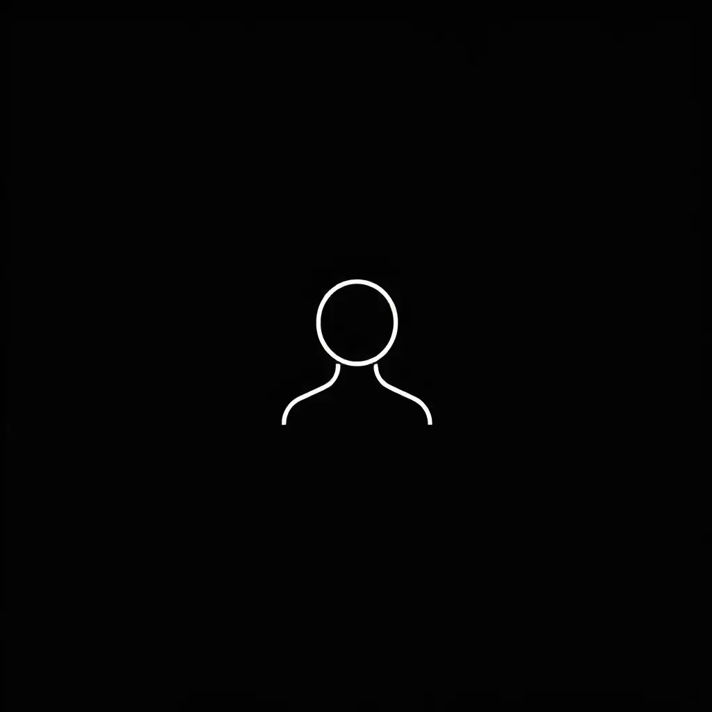 "تصميم صورة غلاف minimalistic بأسلوب بسيط وأنيق. الخلفية سوداء بالكامل مع رمز ملف شخصي أبيض في المنتصف، يتكون من دائرة تمثل الرأس ونصف دائرة تمثل الجسم، بخطوط نظيفة وواضحة. يجب أن يكون التصميم متوازنًا وبسيطًا، بدون تفاصيل زائدة، ليعطي إحساسًا بالاحترافية والوضوح."