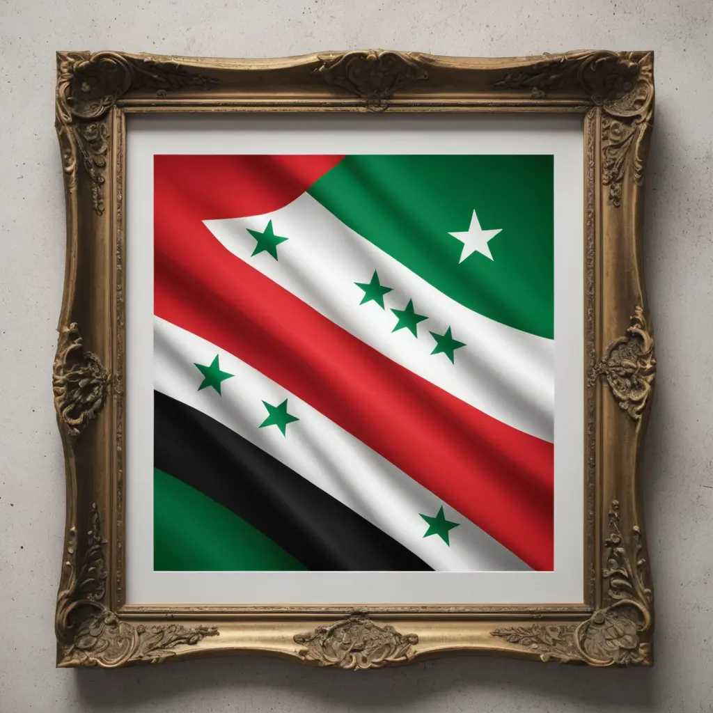 تصميم علم الثورة السوريه بشكل اطار