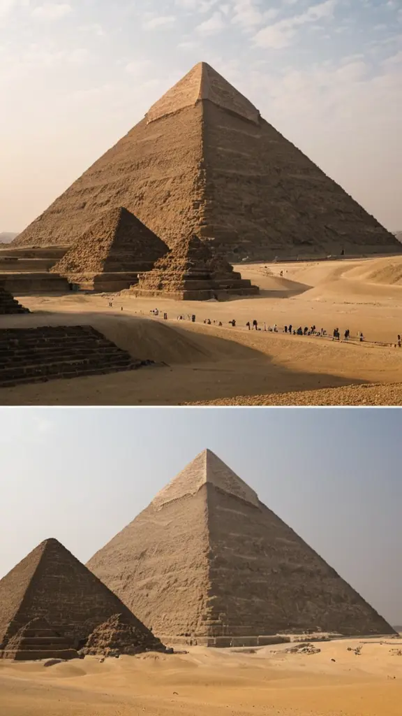 شكل الأهرامات بعد 100 سنه
