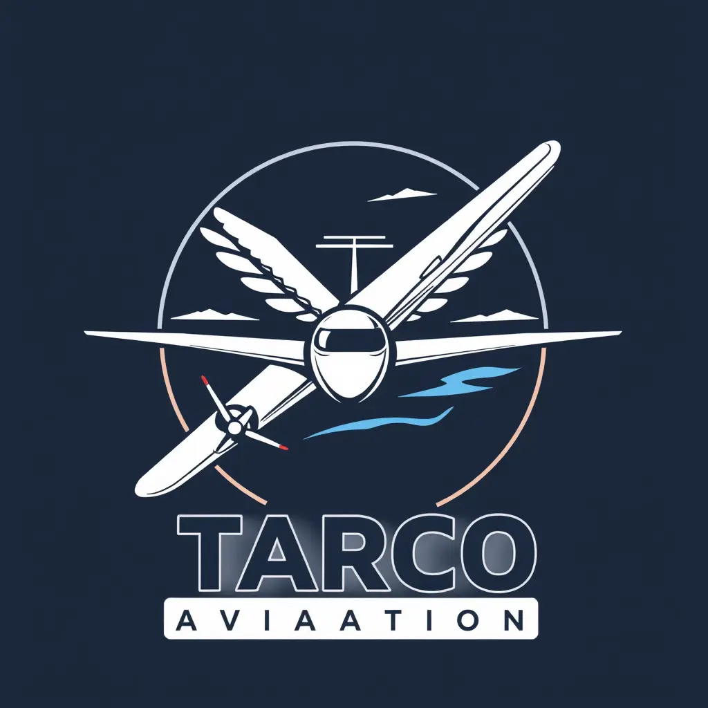 تصميم شعار طيران لشركة اسمها تاركو 
TARCO AVIATION