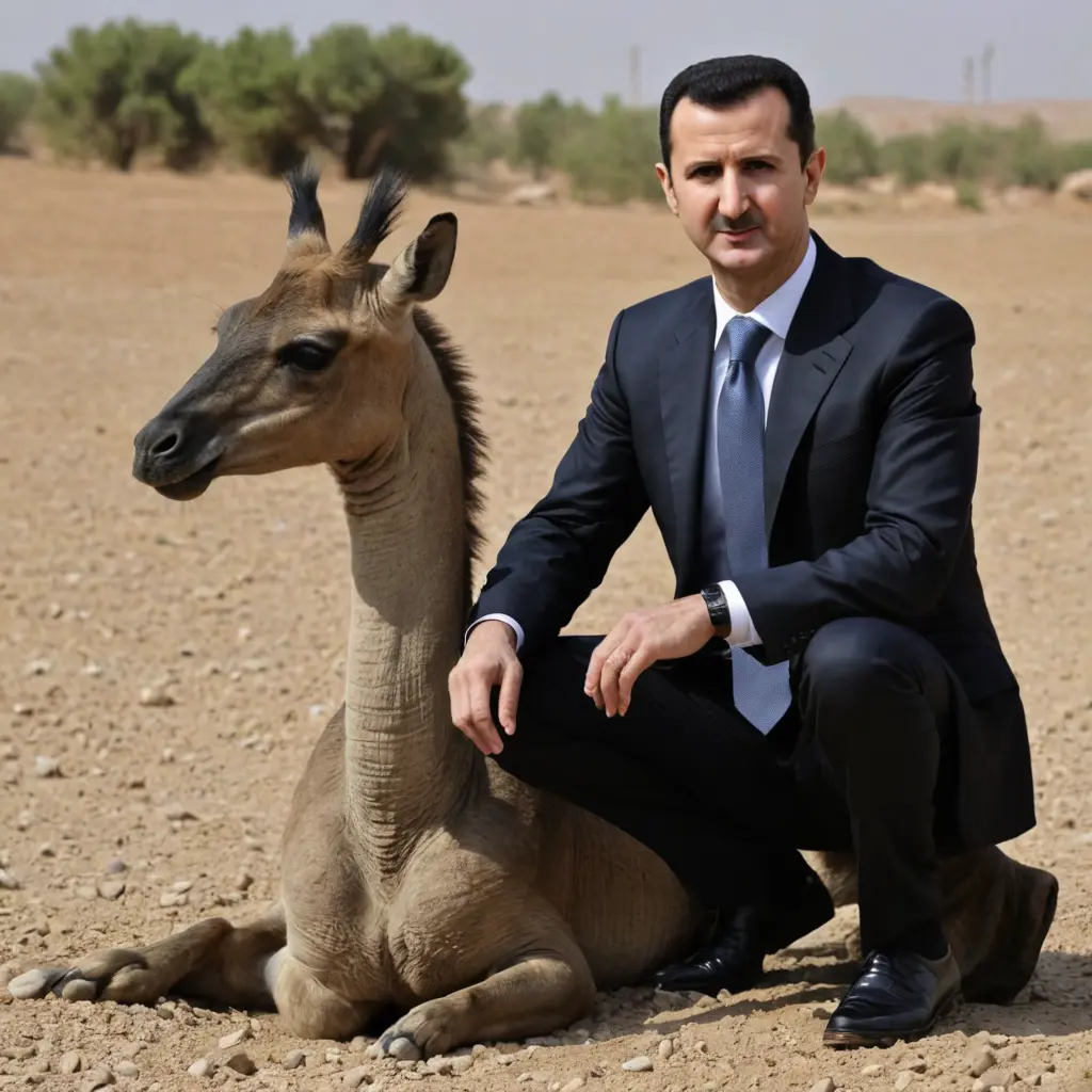 بشار الأسد ع شكل حيوان
