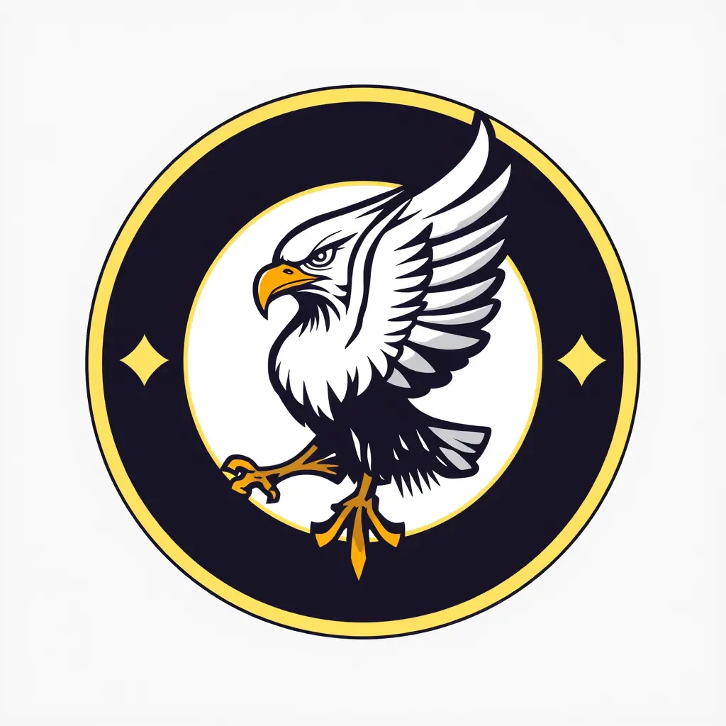شعار دائري للعبة ورق باسم العقاب
