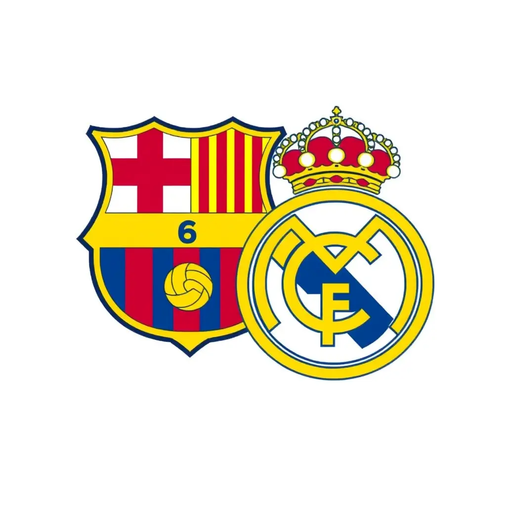 شعار برشلونة و ريال مدريد مختلط في صورة واحدة