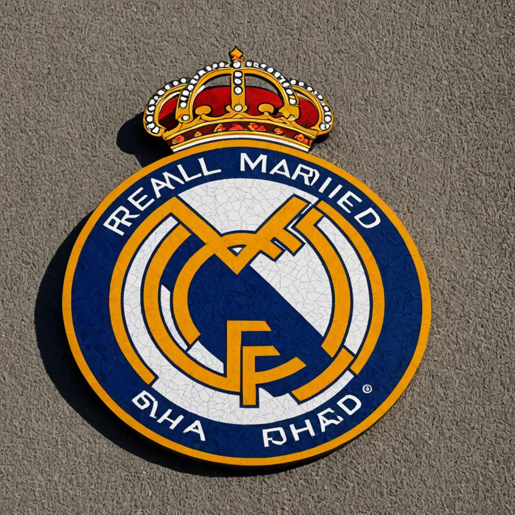 شعار نادي ريال مدريد كبير في ملعب البرنابيو