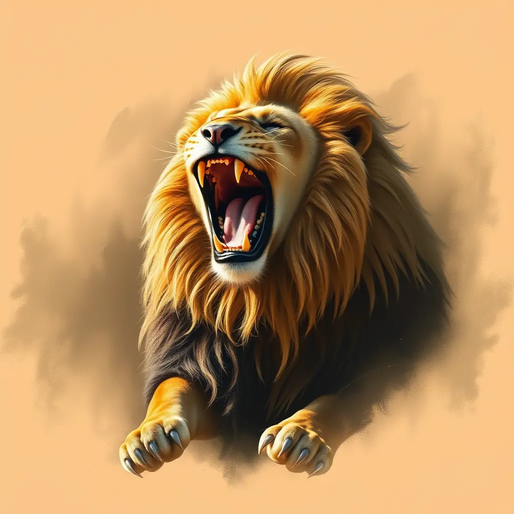 أسد يزأر