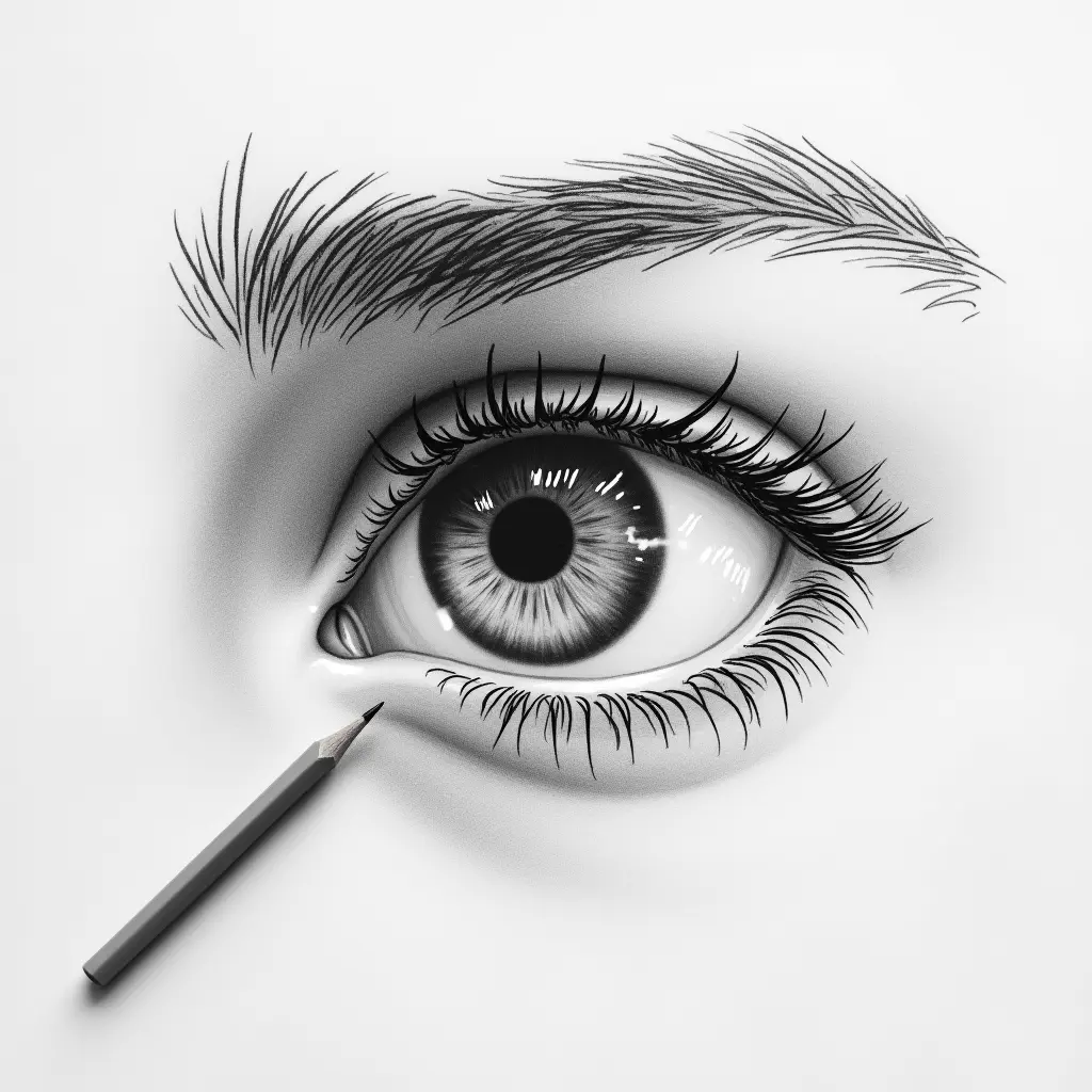 رسمه بالرصاص لعين ولد حزين ويوجد في الصوره قلم رصاص