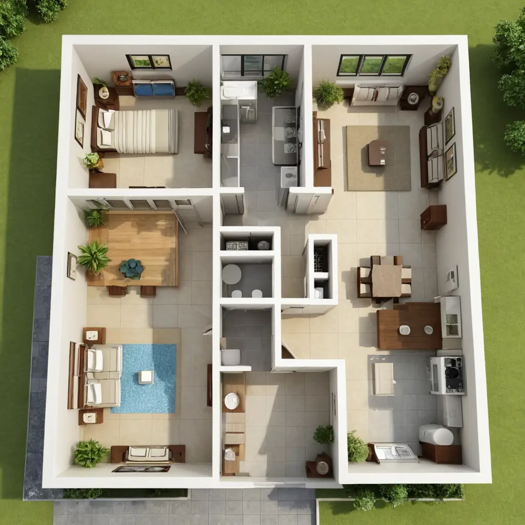 تصميم بيت مساحة 80 متر مربع