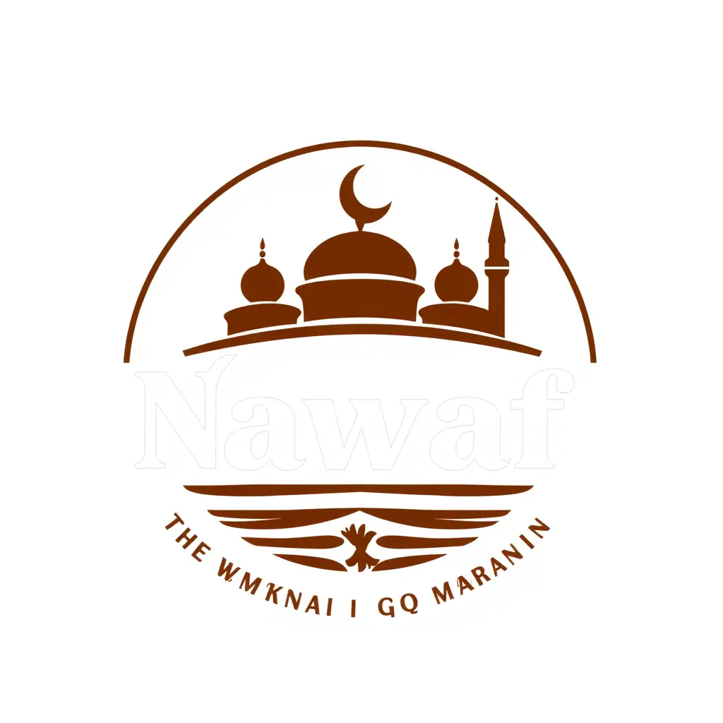 شعار مطعم باسم نواف محمد نعمان على شكل دائري