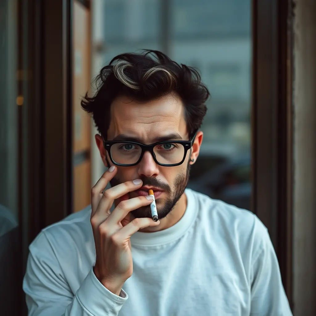 صور رجل يدخن بكبريا ويلبس نظارو سودة