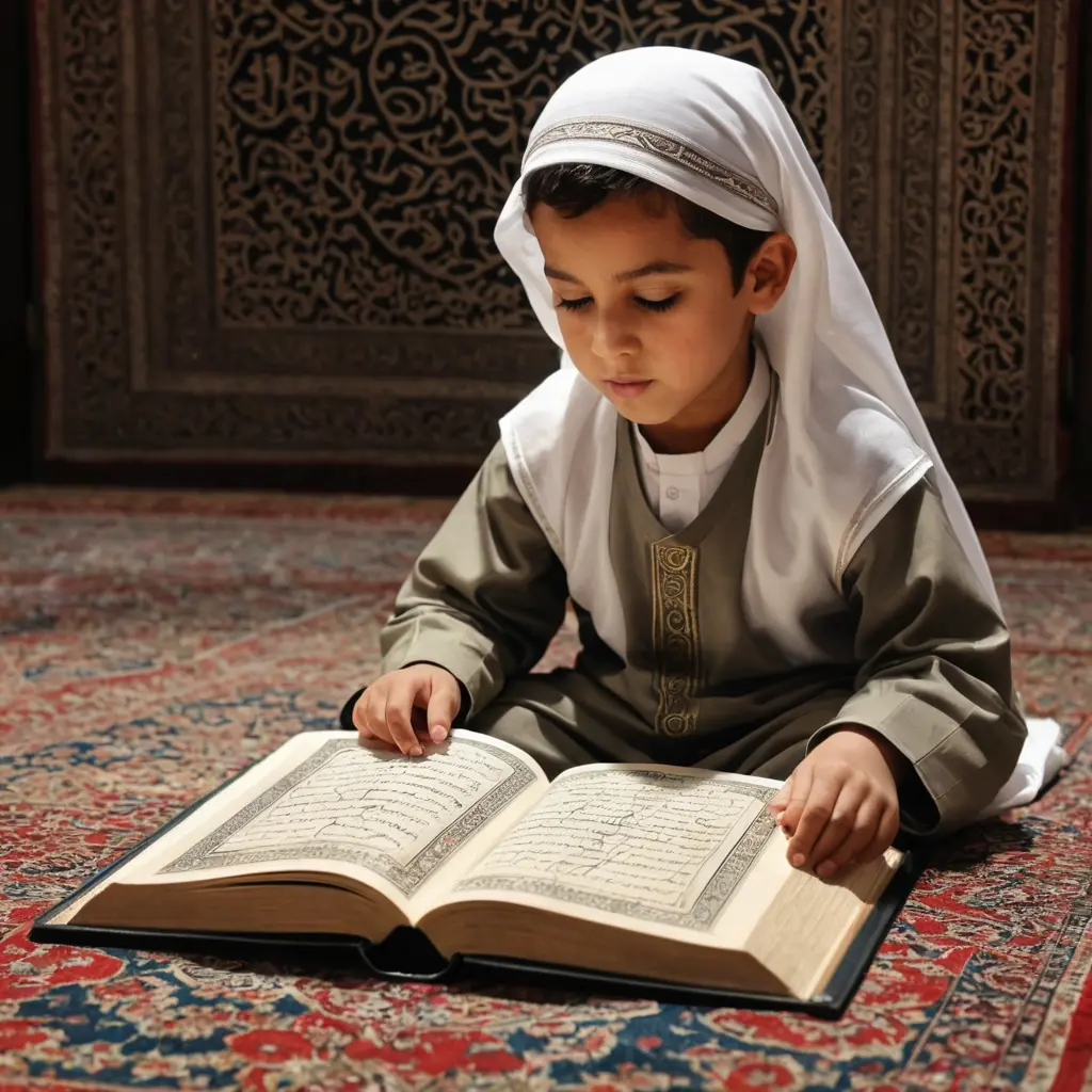 طفل يقرا القران الكريم