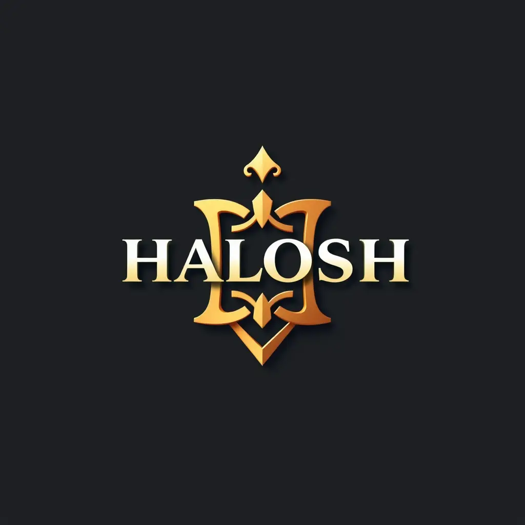 صنع شعار مخصص ثلاثي الابعاد فخم مكتوب في داخله HALOSH