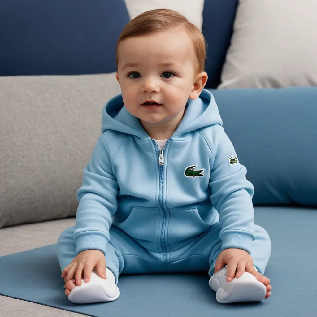 طفل رضيع يرتدي ملابس Lacoste رياضية