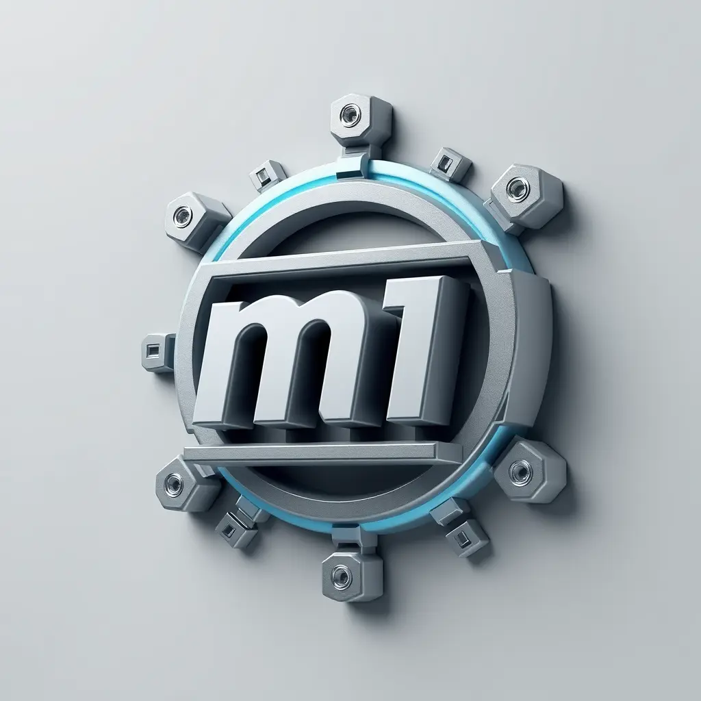 Generate a detailed logo in 3d for a company named 'mesh3l-11' in the internet field. The logo should prominently feature m-11 which uses gray colors palette.