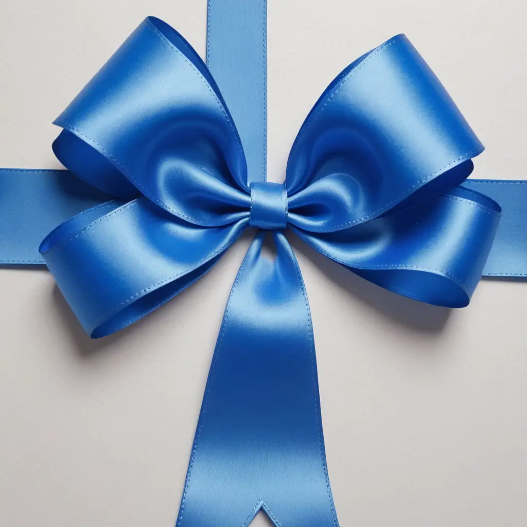 فيونكه  شريطه ازرق رسم