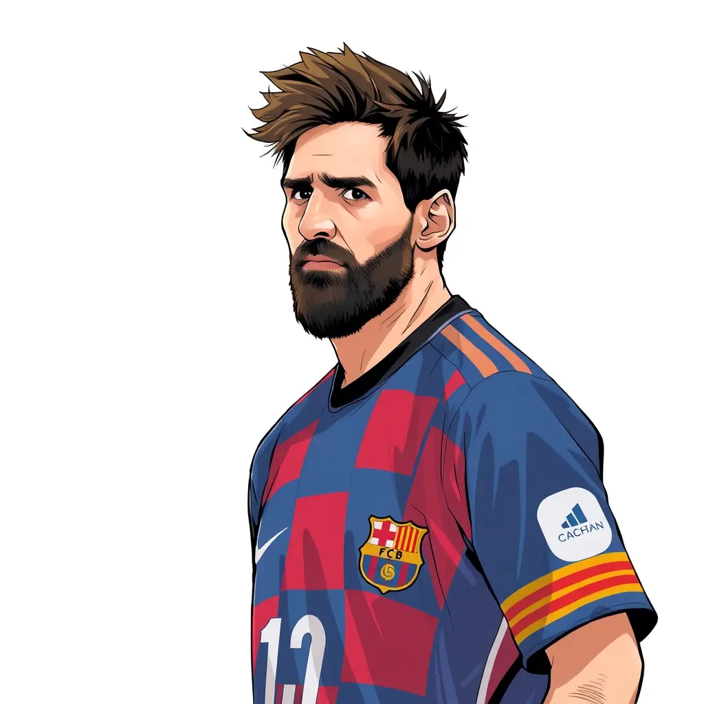 صورة ميسي بالبشت الخليجي بنمط انمي 
