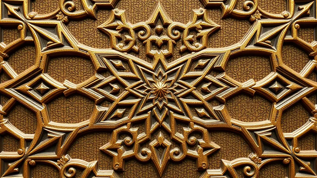 زخرفة هندسية اسلامية مذهبة