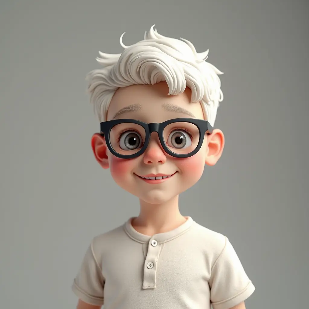 صورة ولد ابيض بشعر بملامح ناعمة وشعر ناعم يضع تظاره طبية