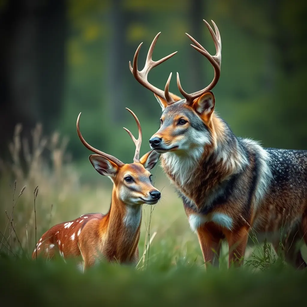 حط صورة الذئب والغزالة مع بعض