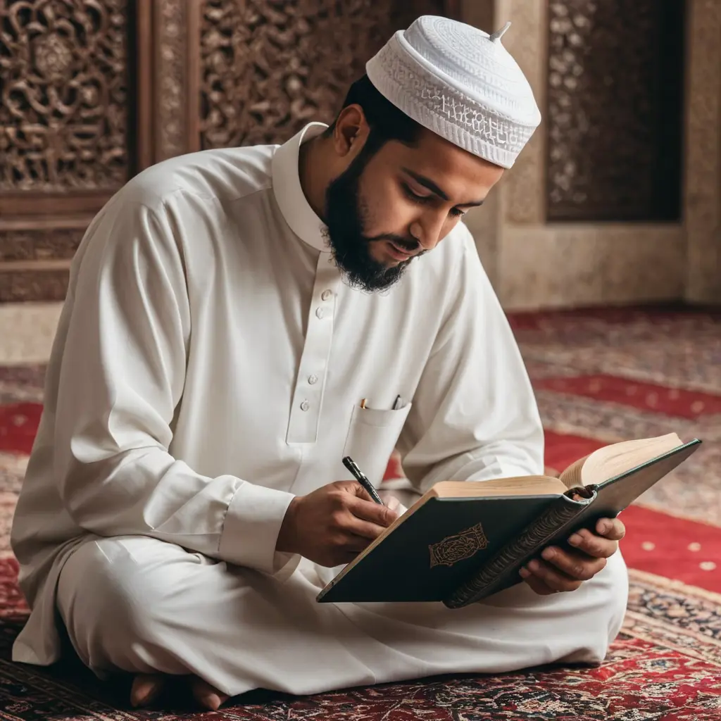 رجل مسلم يقراء القرآن