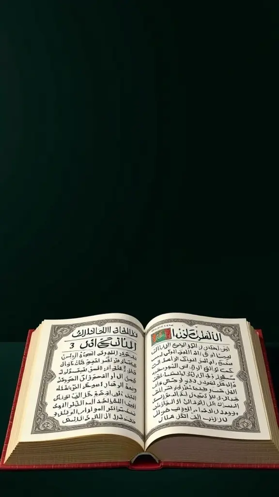 غلاف كتاب إسلامى بدون أى كتابة ، زخارف إسلامية ، خلفية خضراء داكنة ،