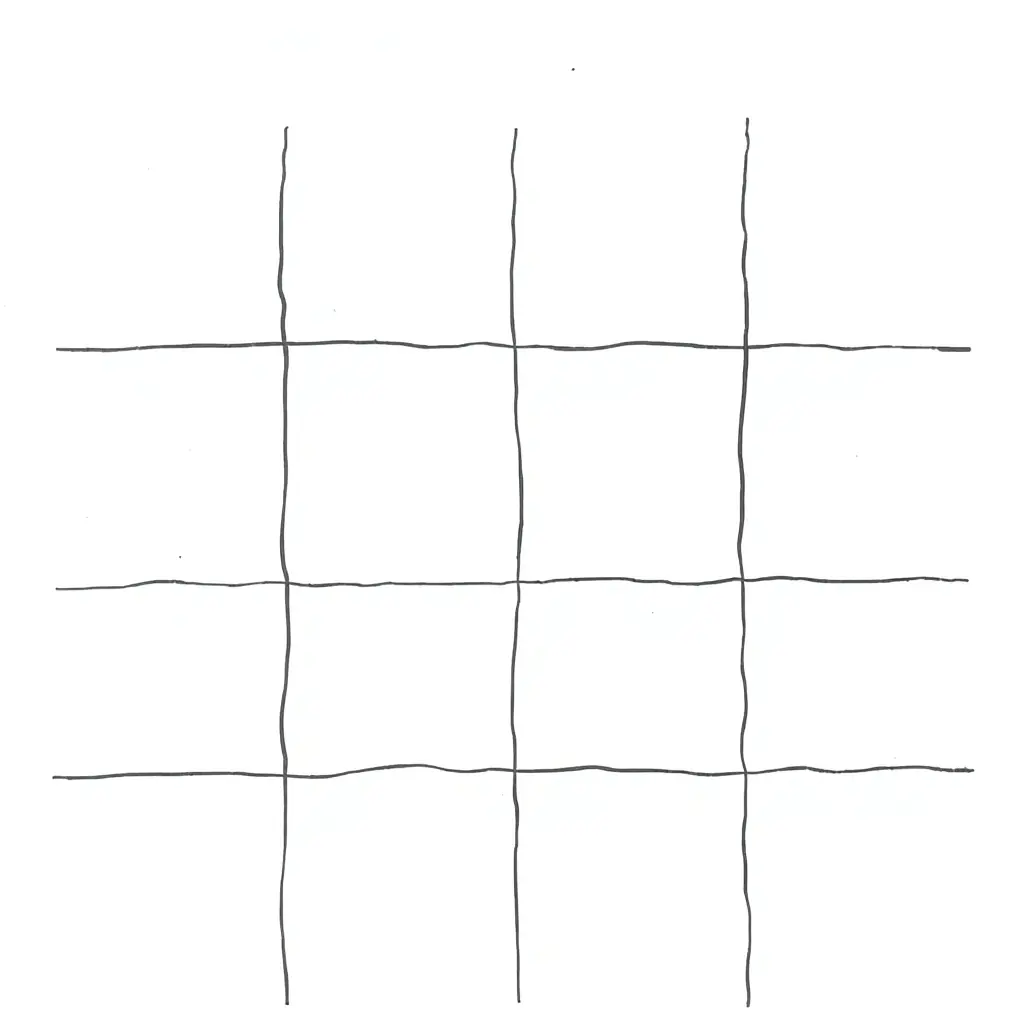ارسم لي صفحة a4 مقسمة ل 12 مربع
