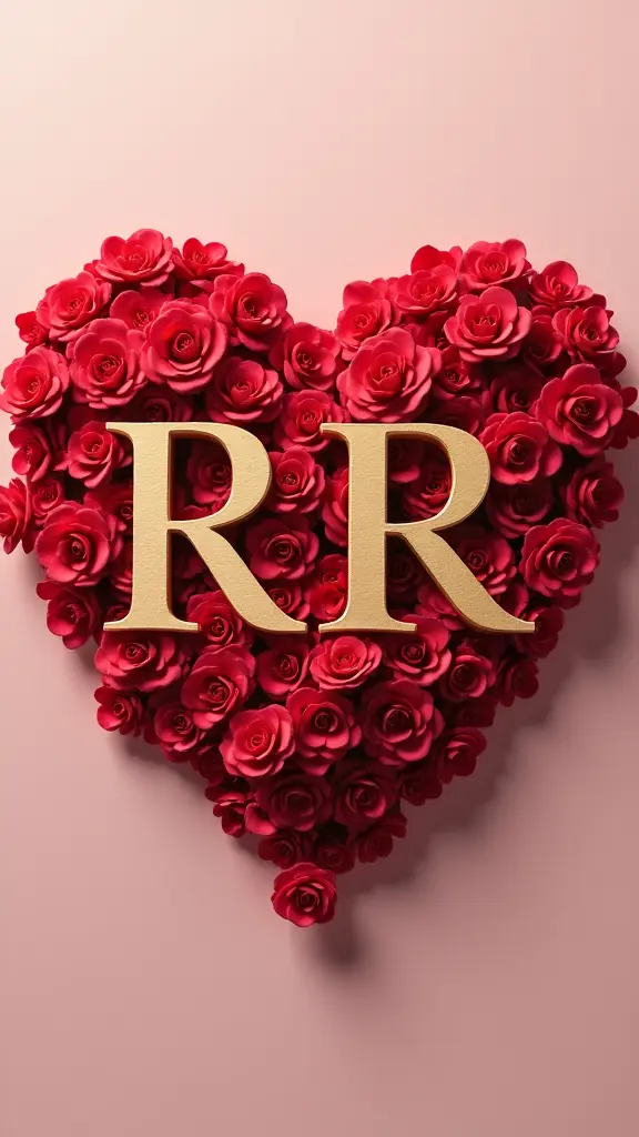 قم بإنشاء صورة حرف R ❤️ R الصورة ترمز إلى الحب بحيث يتم دمج حرفي R و R داخل القلب