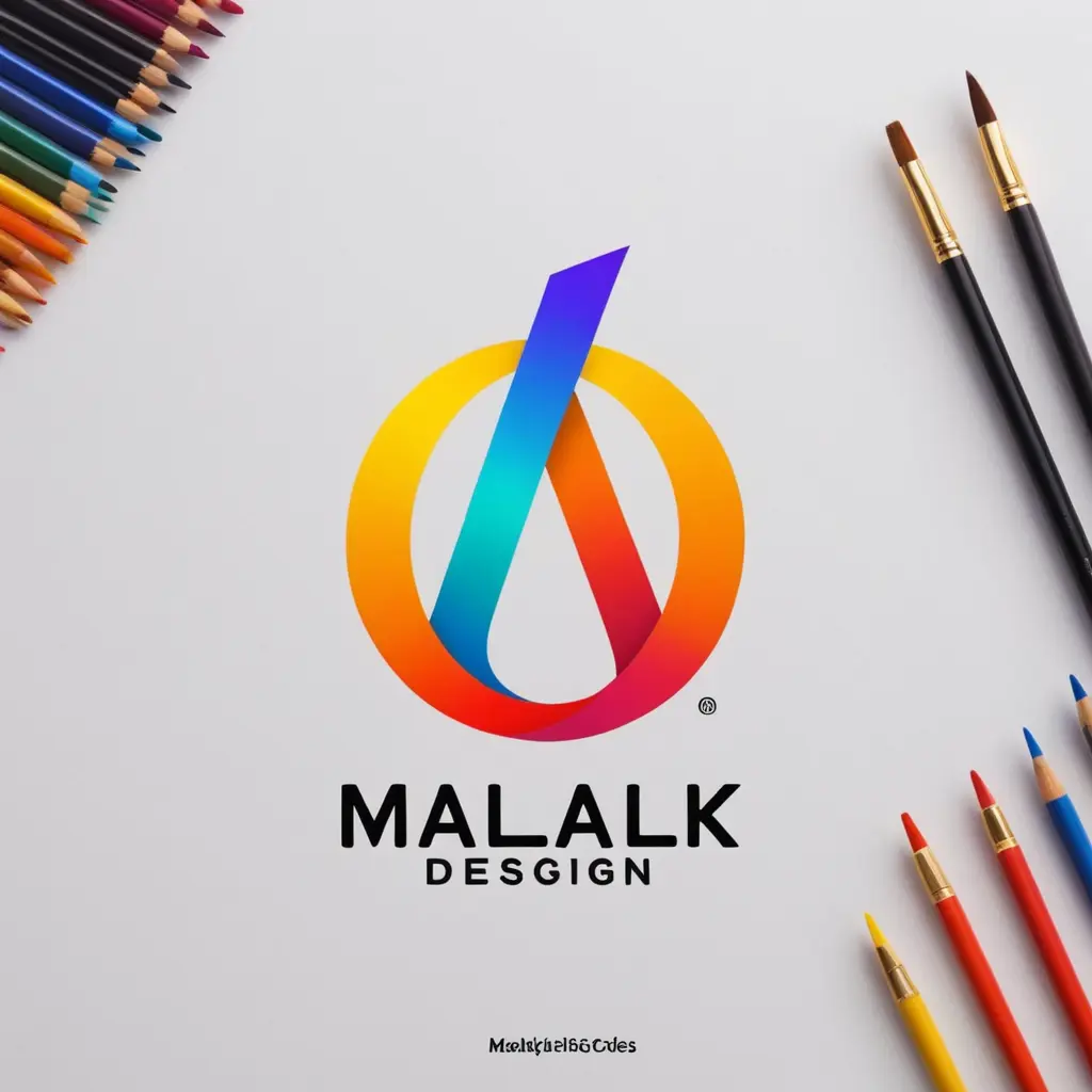 Logo for your graphic designer, the name of the logo Maalik Design, write it as it is not literal a and a and make them eyes next to each other and then change the letter i and turn it into a drawing brush and then put under that the word Design, elegant, modern, full of colors