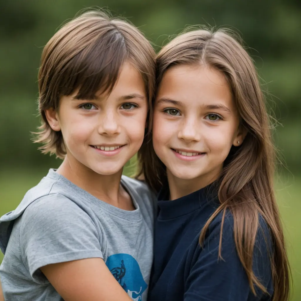 صورة بنت وولد مرتبطين