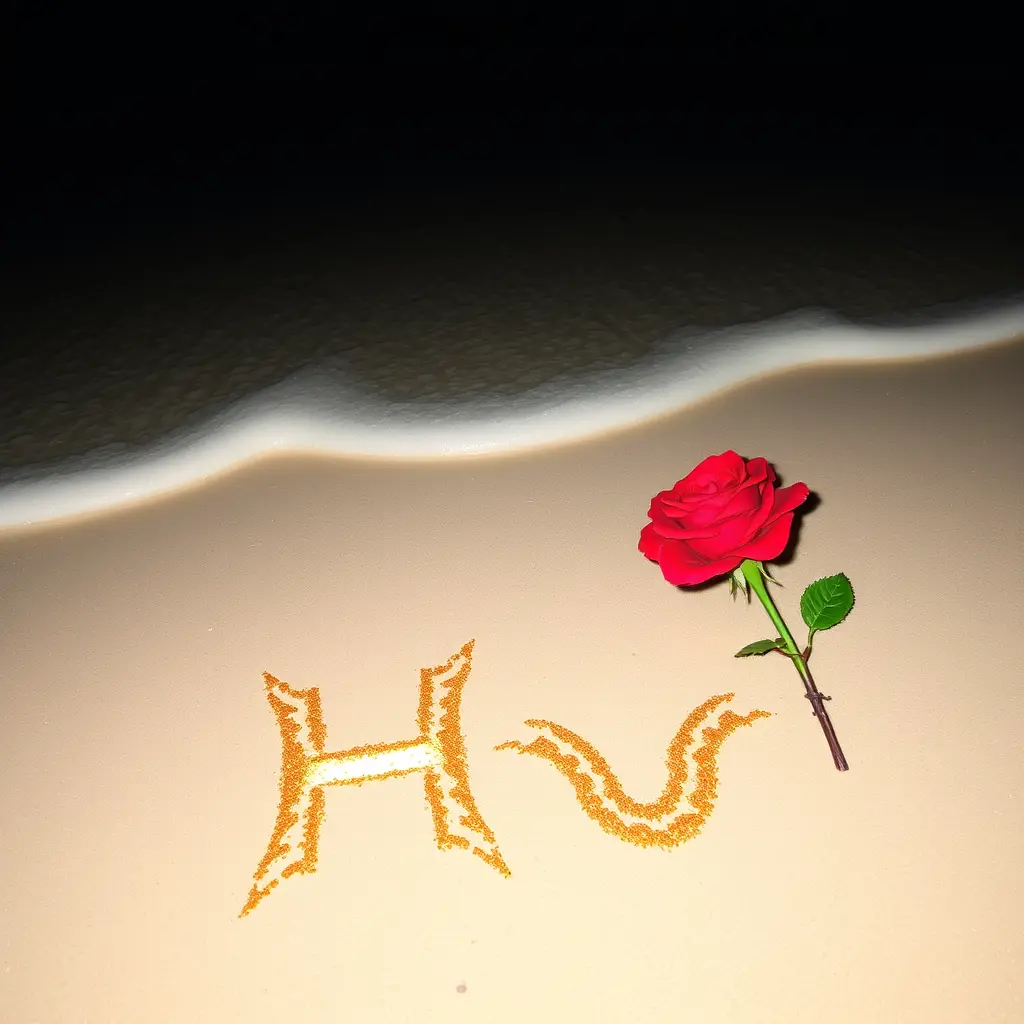 حرف H باللون الذهبي على - Gulf Picasso | بيكاسو الخليج