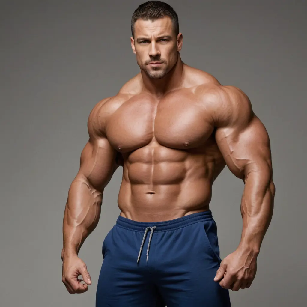 رجل ذو عضلات كبيره جدا و غير طبيعي طول العضله الواحده 100 متر