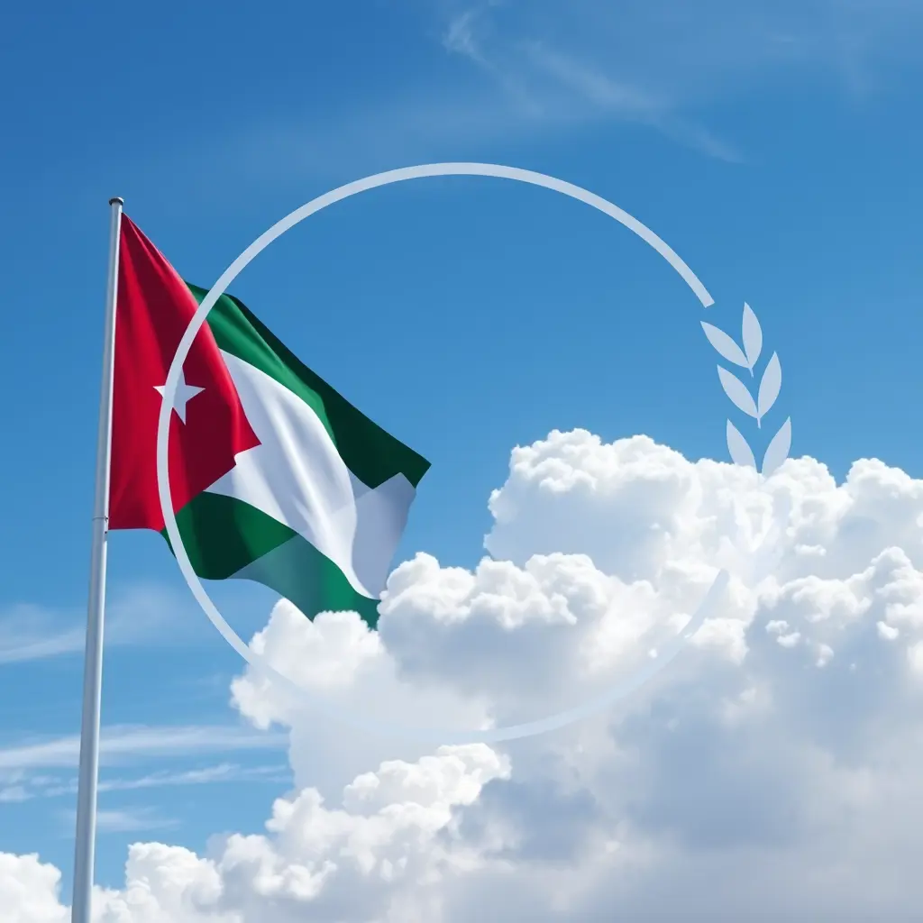شعار وزاره الصحه الاردنيه.  و علم الاردن 
وهو في السماء كبير جدا كالجبل بجانب السحب بشكل مهيب جدا
 