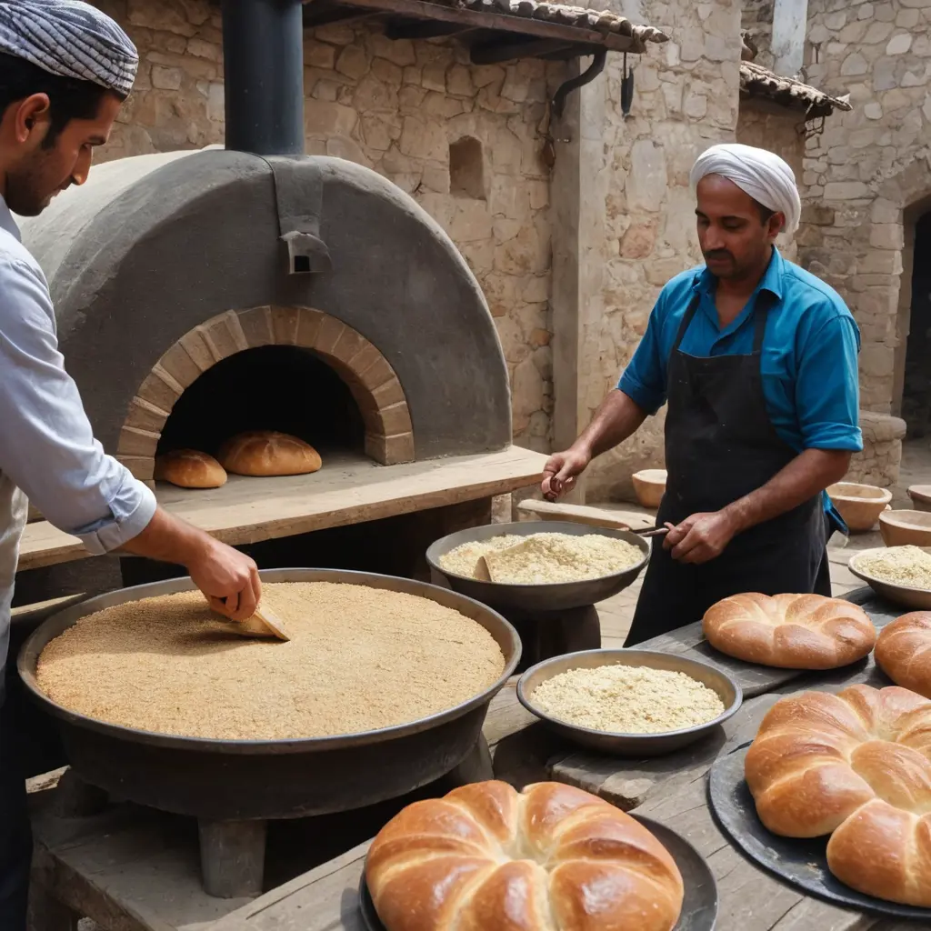 فرن خبز و صمون معا اشخاص يعملون