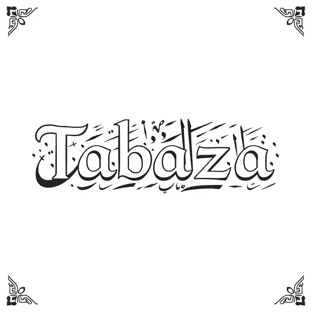 كلمة طبازة بخط الرقعة