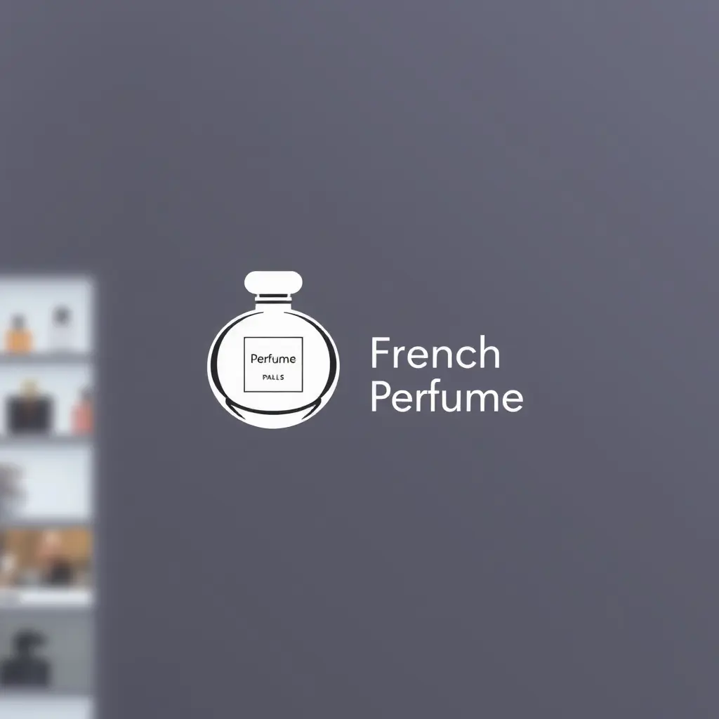 Generate a minimalistic  logo in 2d for a company named 'French Perfume'  in the retail field. The logo should prominently feature Perfumes and pictures and beauty .