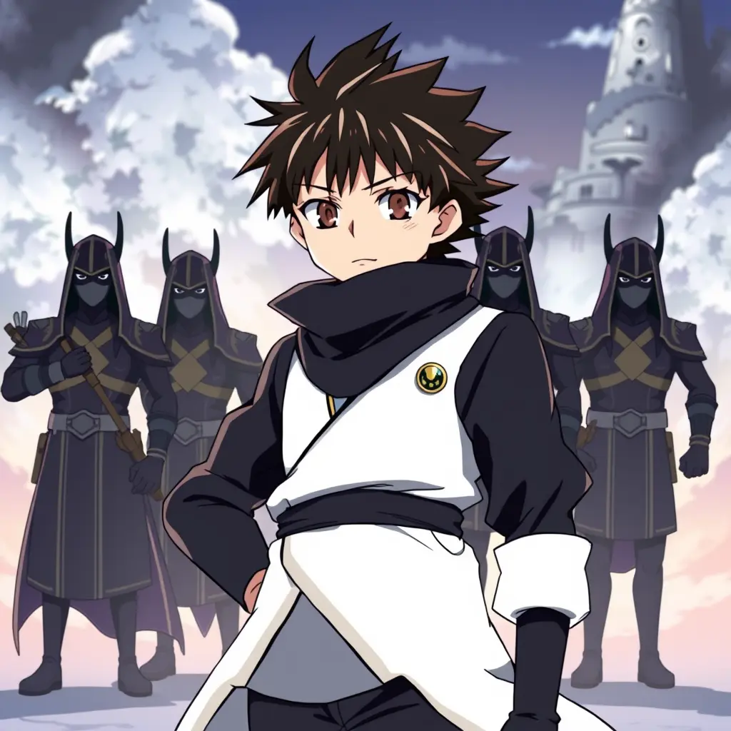 صوره الصياد سونغ من انمي سولو ليفلينغ وهو مع جيش الضلال خاصته بحيث يظهر في الصوره جيش الضلال بحسب الاقوي يقفون الي جواره