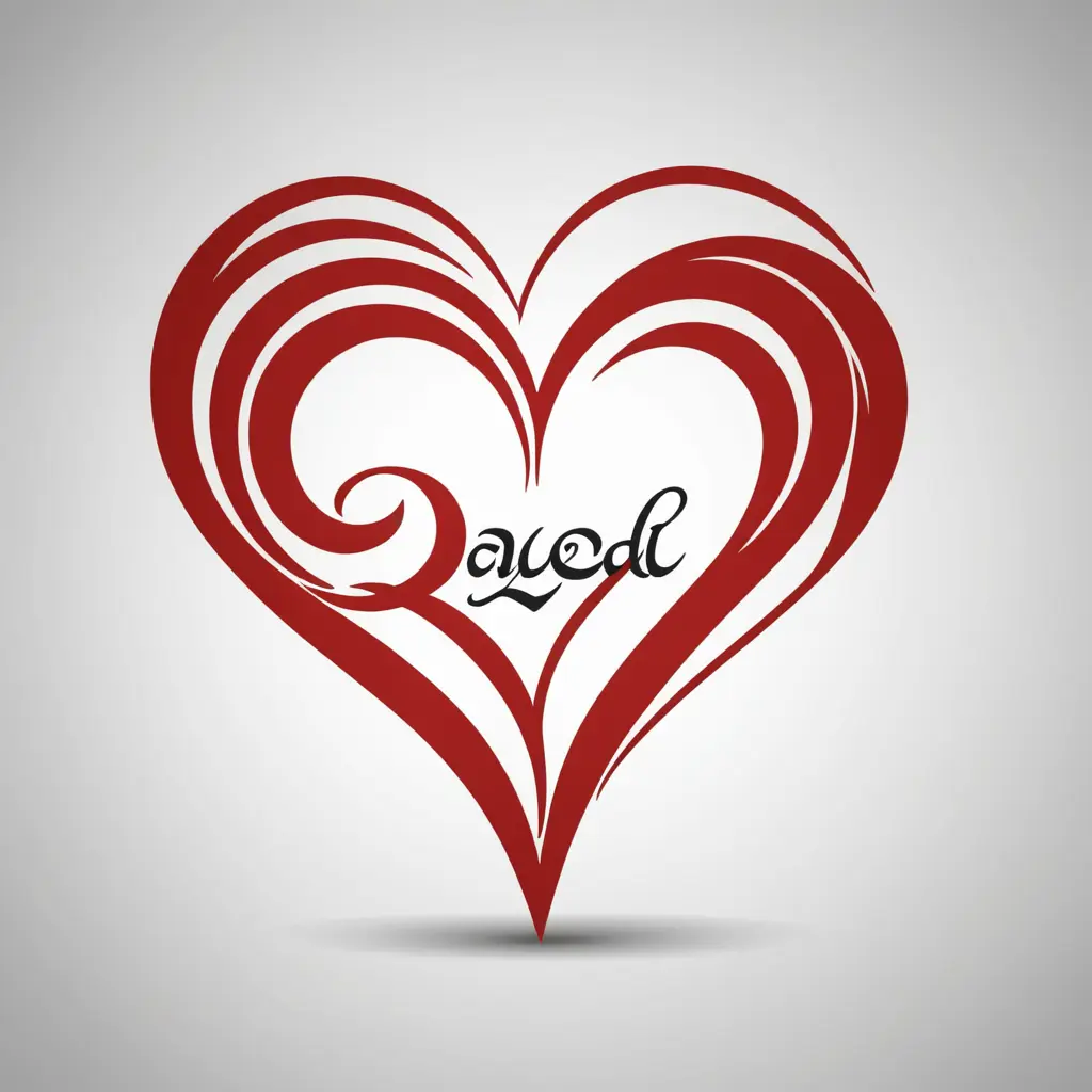 صمم شعار يحوي اسم (عادل) و(زينب) قم بوضع قلبو بين الاسمين ترمز للحب