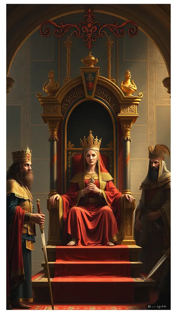 عرش الملكة بلقيس والوزراء من حولها