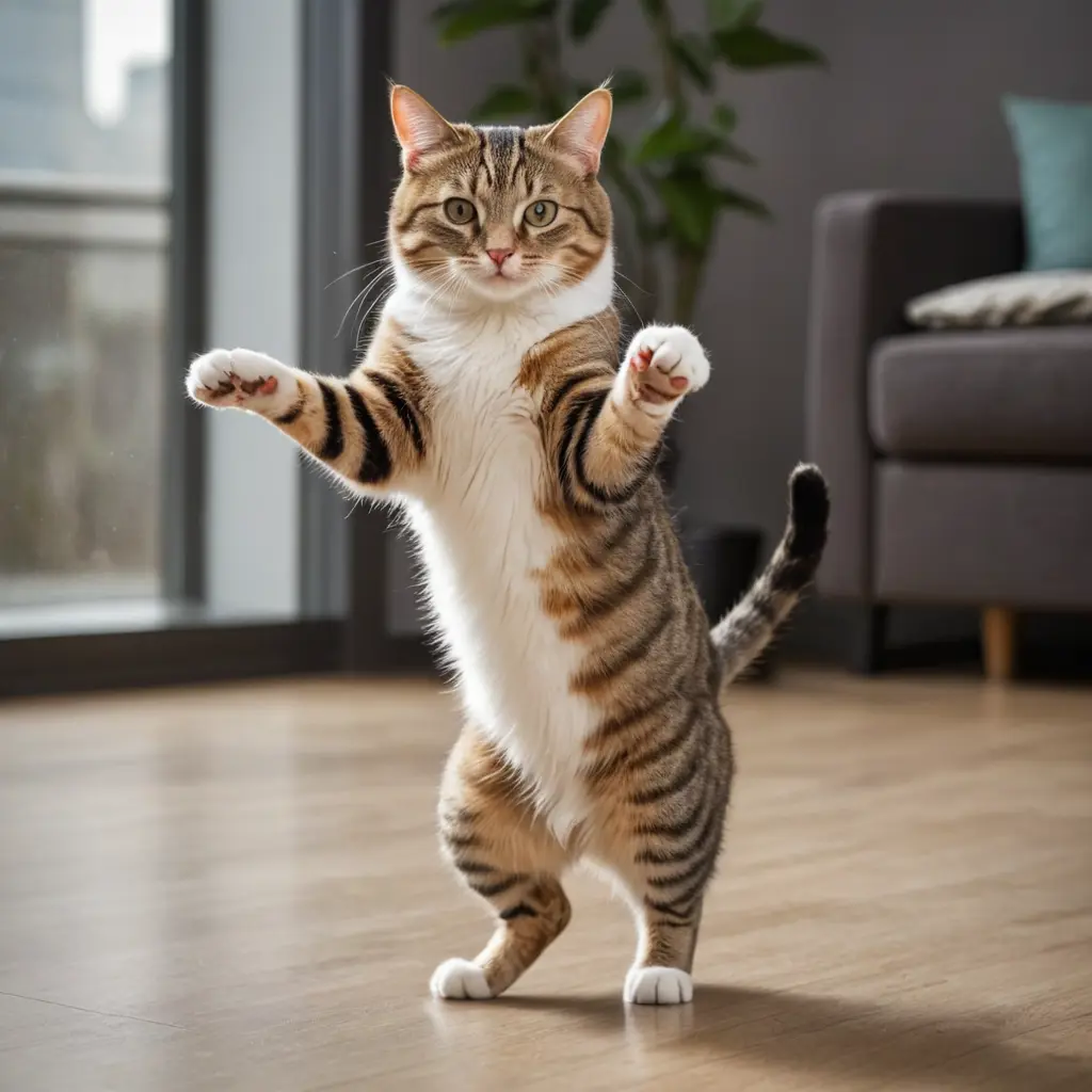 قطة ترقص