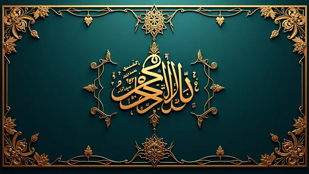 خلفية لشاشه تحمل تصميم عربي اسلامي و زخارف اسلاميه ذهبية اللون يتوسطها كلمة اشرف بخط زخرفي اسلامي