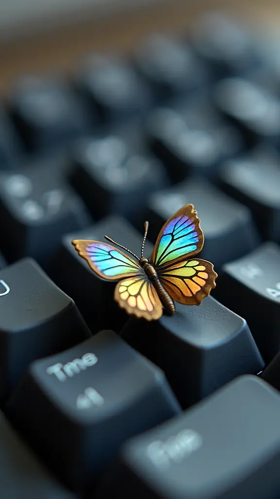 كيبورد كيمنك مع فراشة صغيرة واكتب 3_butterfly.3