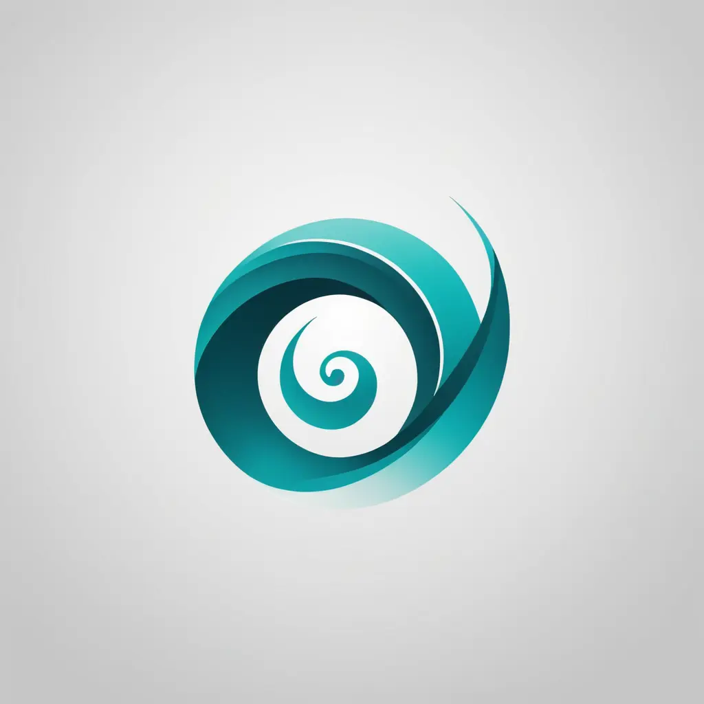 شعار موجة بسيط غير متماثل، علامة تجارية لركوب الأمواج، مجردة، مع أكوا، البط البري، التدرج الأبيض، تصميم الشعار، حديث، أضيق الحدود، 8K