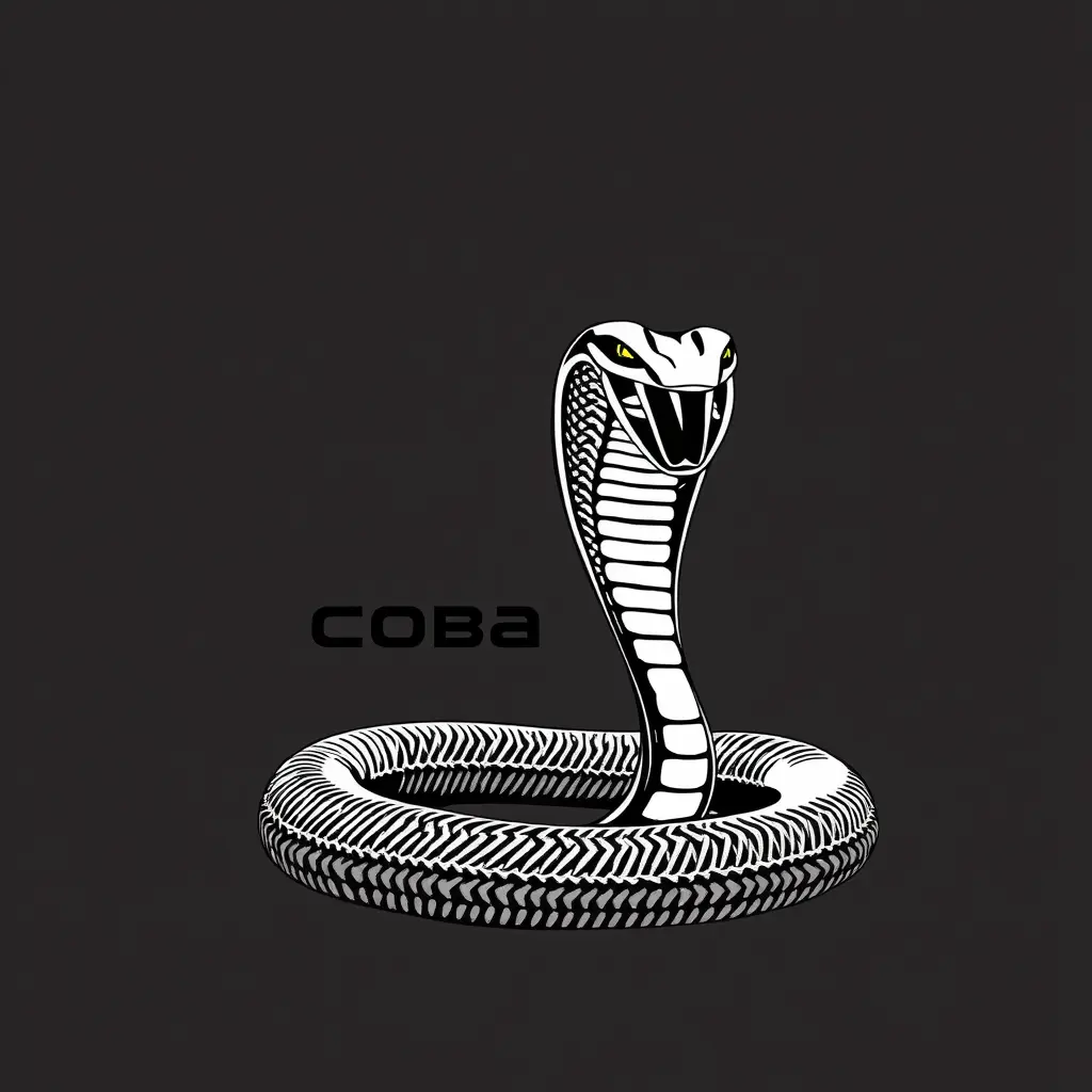 لوجو مكتوب عليه COBRA ويمون علي شكل ثعبان كوبرا