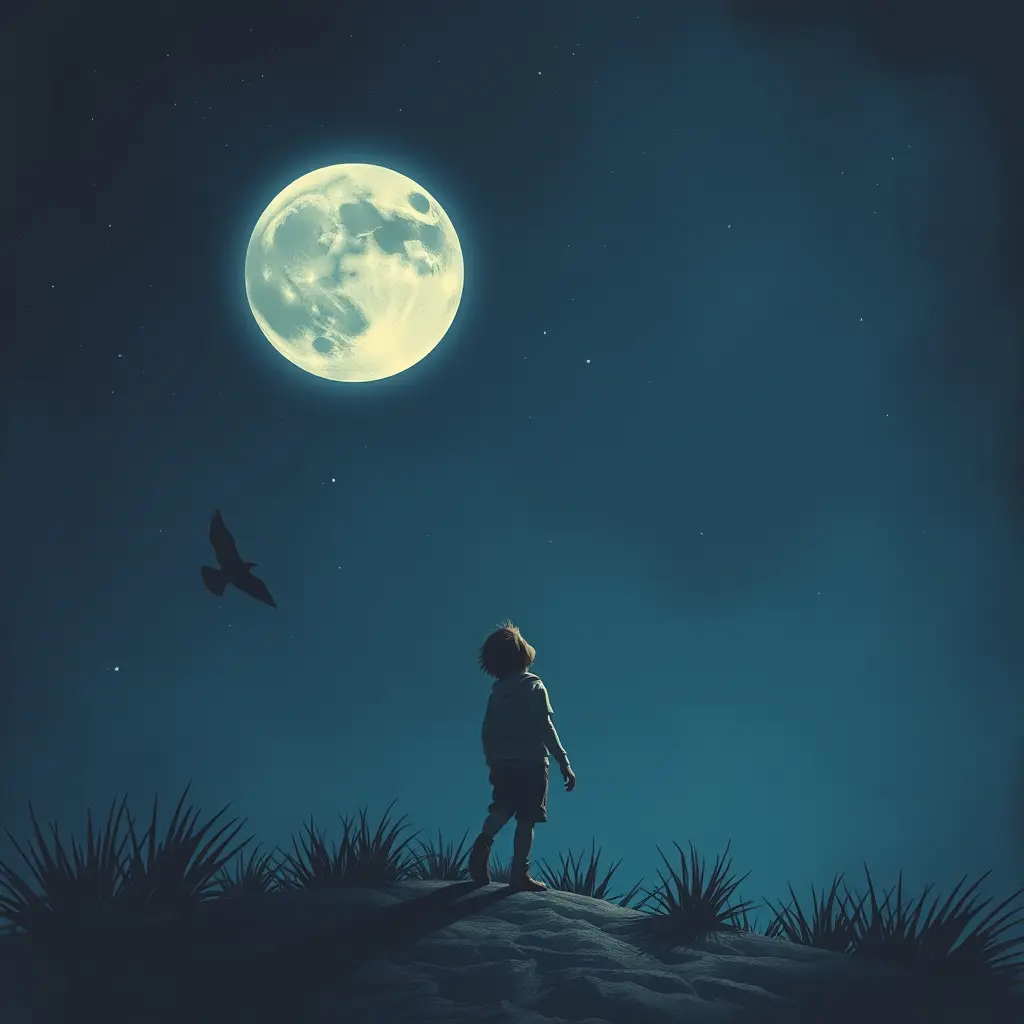 ولد يلعب في القمر